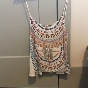 Zara white tank top with geometric design